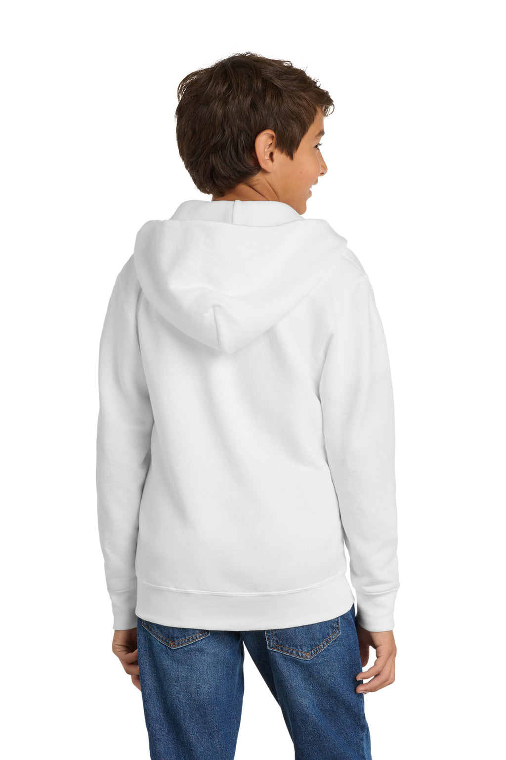 Port & Co Youth Core Fleece Full-Zip Hooded Sweatshirt.  PC90YZH