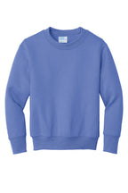 Port & Co Youth Core Fleece Crewneck Sweatshirt.  PC90Y