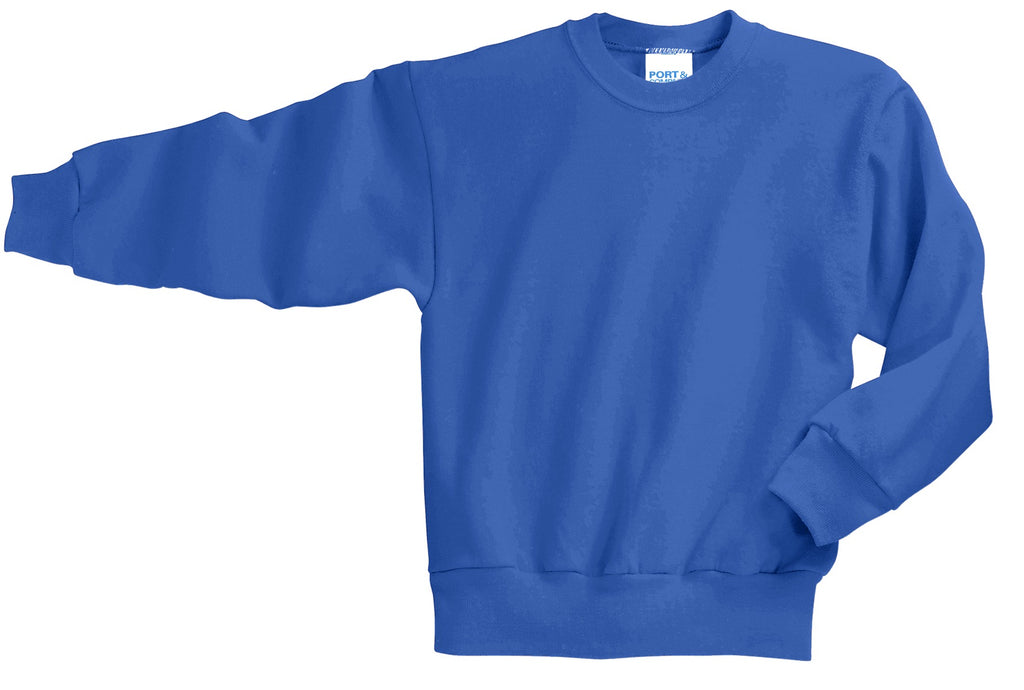 Port & Co Youth Core Fleece Crewneck Sweatshirt.  PC90Y