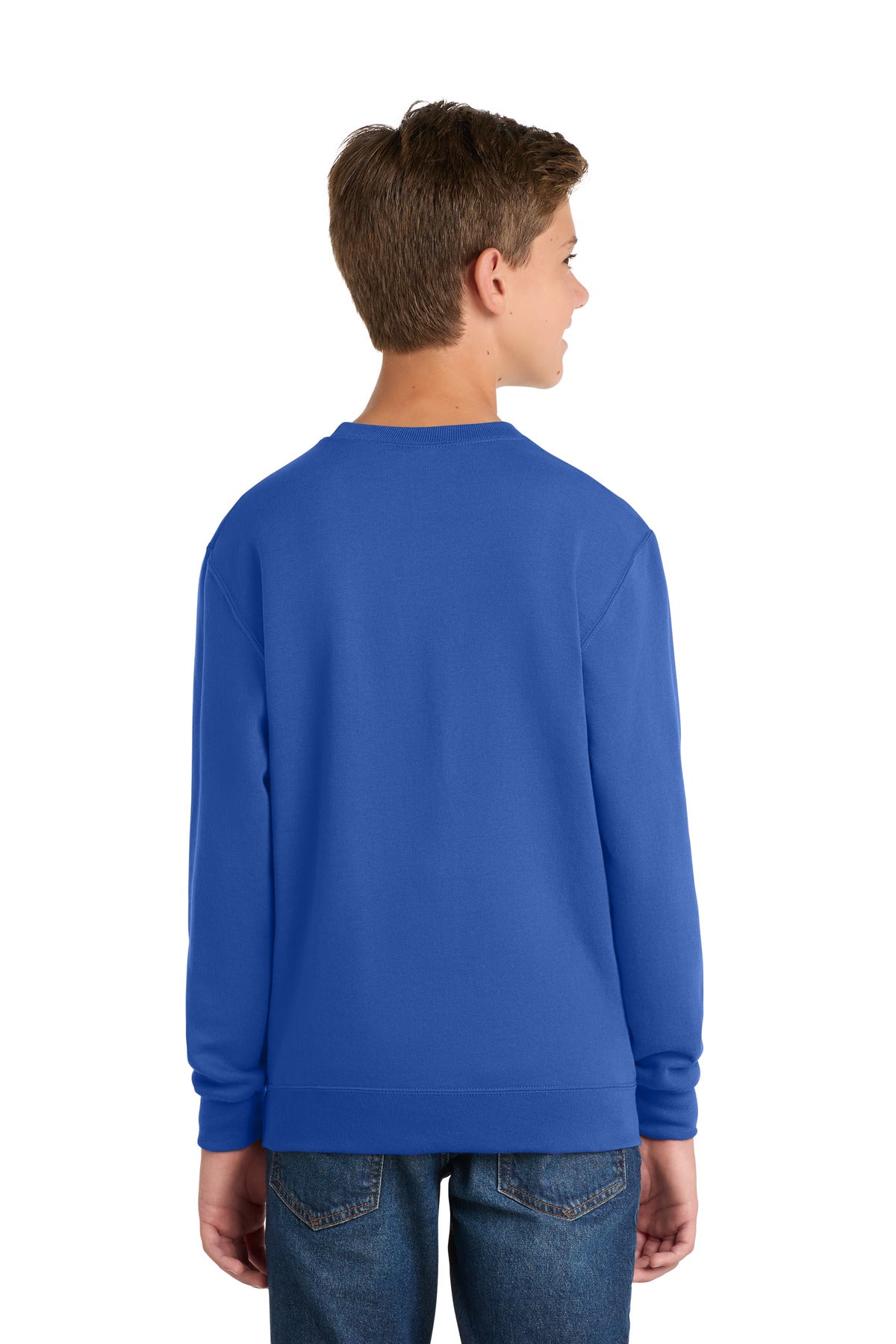 Port & Co Youth Core Fleece Crewneck Sweatshirt.  PC90Y