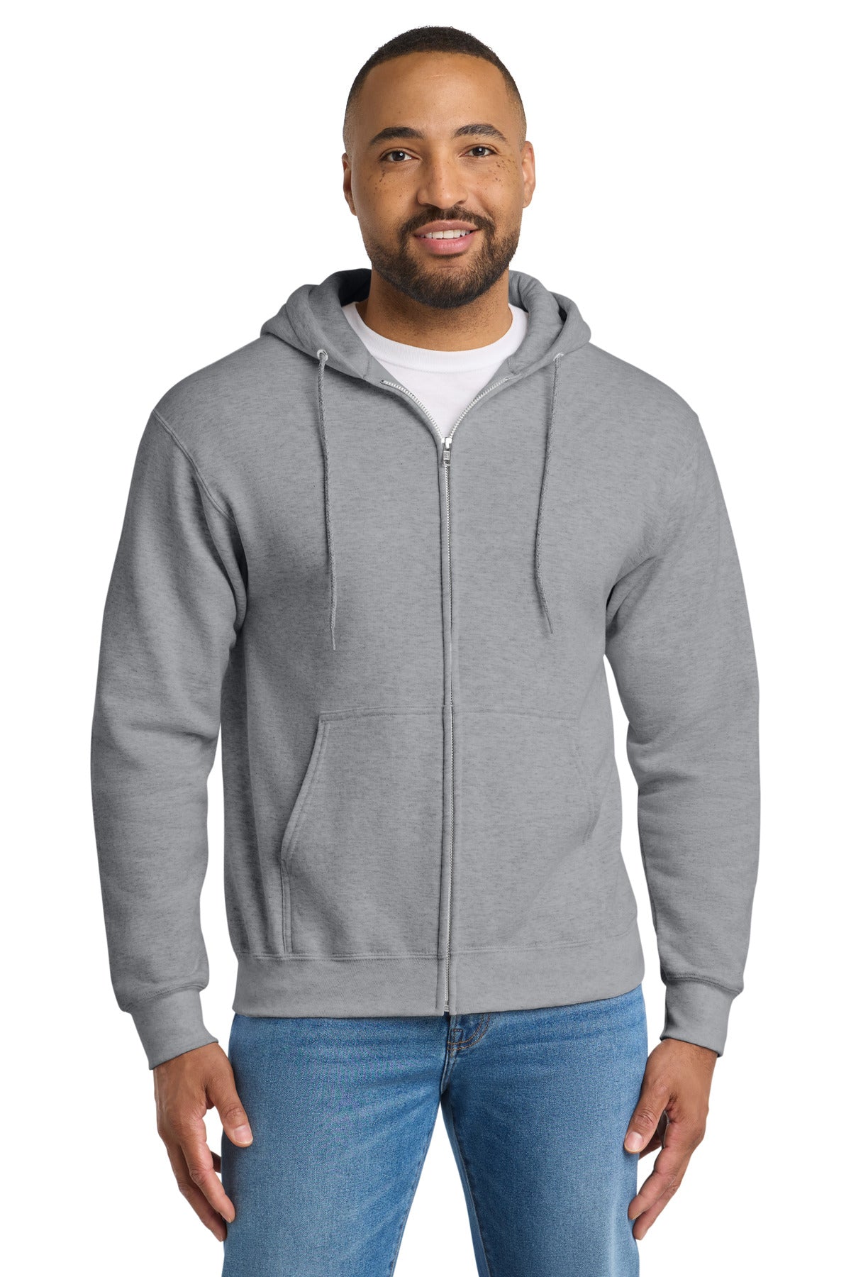 Port & Co Essential Fleece Full-Zip Hooded Sweatshirt.  PC90ZH