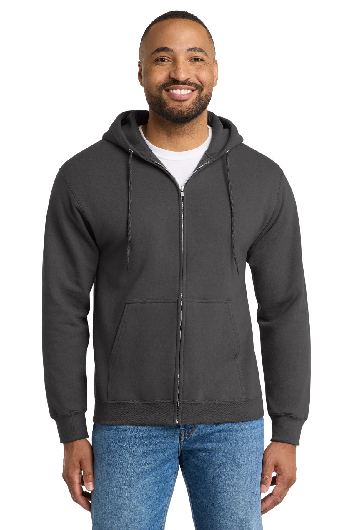 Port & Co Essential Fleece Full-Zip Hooded Sweatshirt.  PC90ZH