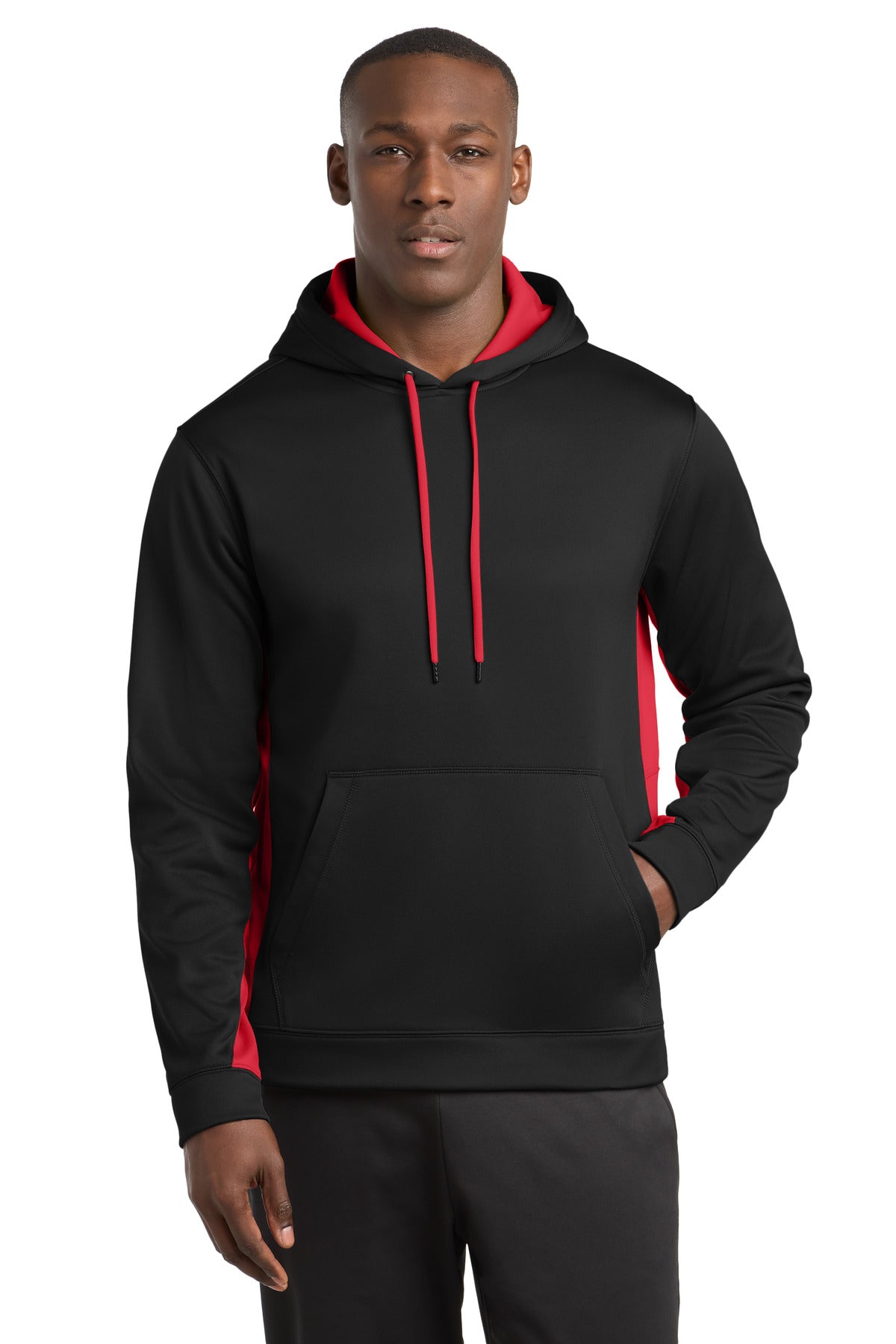 Sport-Tek Sport-Wick Fleece Colorblock Hooded Pullover. ST235