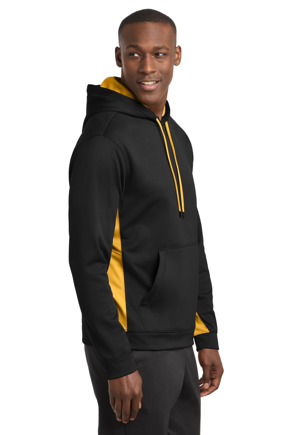 Sport-Tek Sport-Wick Fleece Colorblock Hooded Pullover. ST235