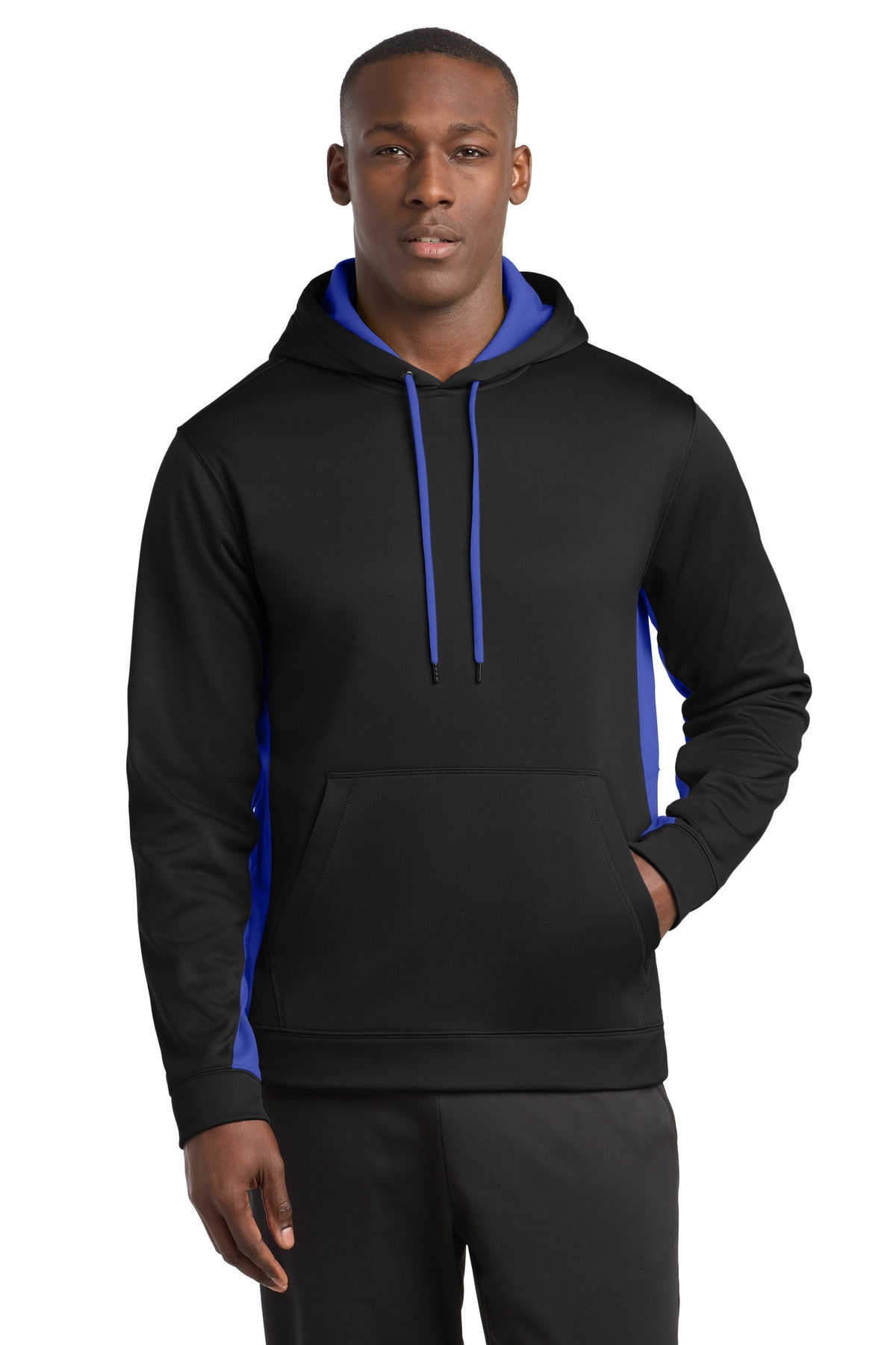 Sport-Tek Sport-Wick Fleece Colorblock Hooded Pullover. ST235