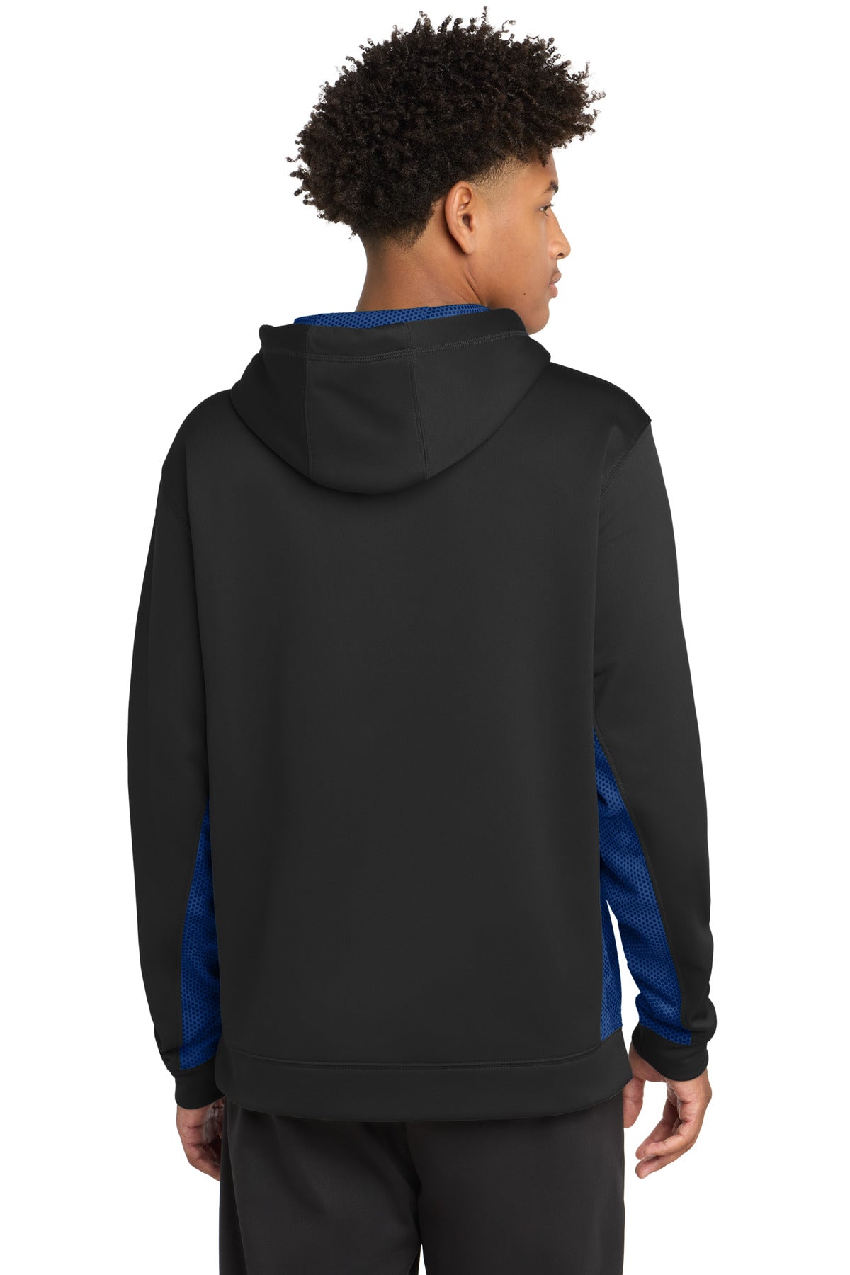 Sport-Tek Sport-Wick CamoHex Fleece Colorblock Hooded Pullover. ST239
