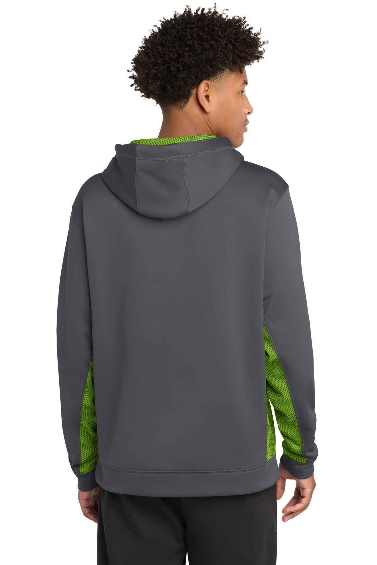Sport-Tek Sport-Wick CamoHex Fleece Colorblock Hooded Pullover. ST239