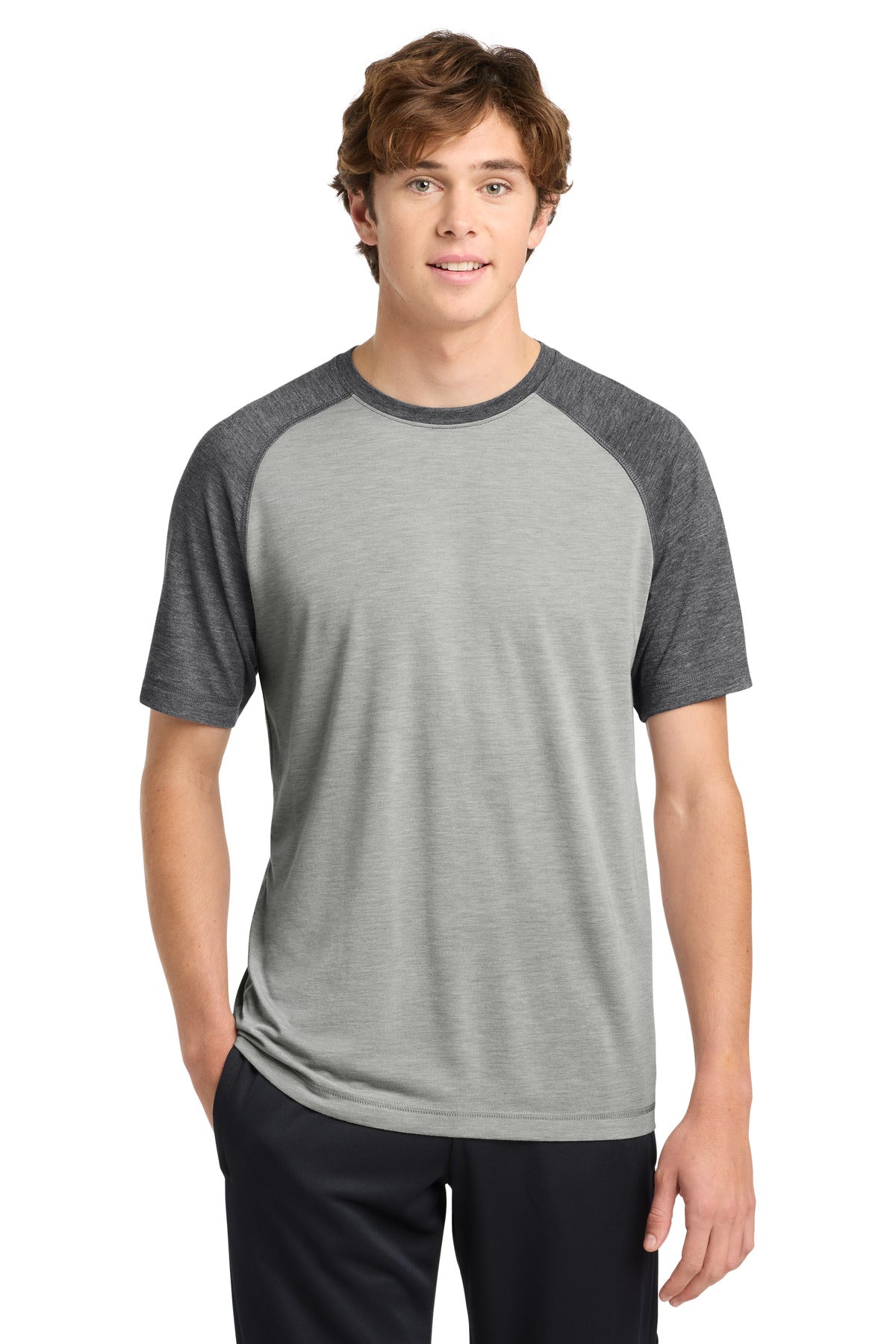 Sport-Tek  PosiCharge  Tri-Blend Wicking Raglan Tee. ST400