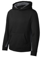 Sport-Tek Youth Sport-Wick Fleece Colorblock Hooded Pullover.  YST235
