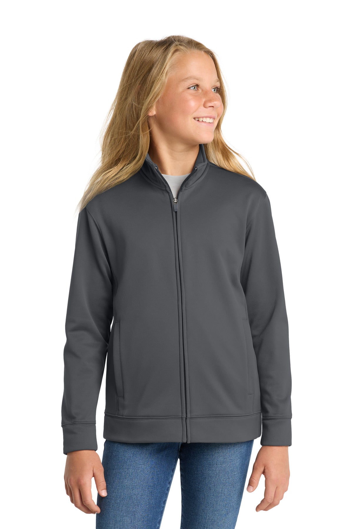 Sport-Tek Youth Sport-Wick Fleece Full-Zip Jacket.  YST241